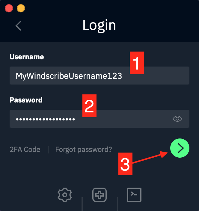 Login steps